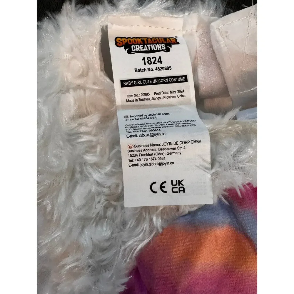 New Spooktacular Creations Halloween Girls Unicorn Costume w/ Wings 18/24mths